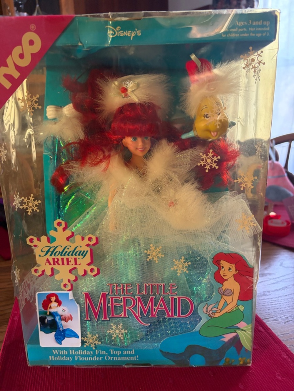 Disney Holiday Ariel Doll - Teal Green Tail & Red Hair